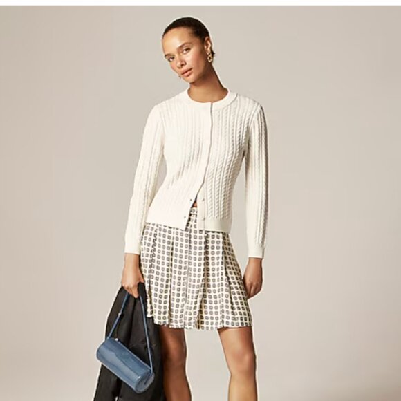 J.Crew Cable-knit crewneck cardigan in merino wool NWOT  Ivory Lace XS. NWT - Picture 2 of 6
